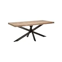 decor space table à manger structure en bois d'acacia nilotique 180 x 90 x 77 cm
