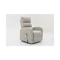 price factory just for you fauteuil relaxation releveur electrique sydney tissu gris clair