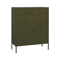tekeet nice armoires et armoires de rangement et casiers - armoire de rangement vert olive - 80 x 35 x 101,5 cm - acier