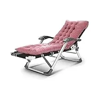 chaises longues et fauteuils inclinables en alliage d'aluminium noir et rose, chaise longue pliante et réglable, transat de jardin avec coussin pour la plage, piscine, patio extérieur, pieds de c