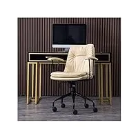 fauteuil de bureau chaise de bureau à domicile, chaise de pc ergonomique à soutien lombaire réglable, chaise de travail en cuir pu avec base en métal et accoudoirs rembourrés chaise de bureau ( color