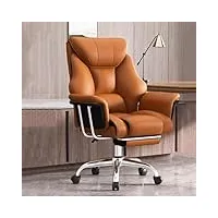 abbnia chaise de bureau grande et haute, chaise de direction ergonomique, support de dossier pivotant, chaises d'ordinateur, chaise de bureau de jeu en cuir avec roulettes/noir/a (orange/b)