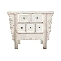 pegane meuble console, table console en bois coloris blanc - longueur 101 x profondeur 45 x hauteur 80 cm