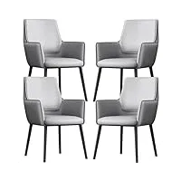 dpcdan chaise de salle à manger design à dossier incurvé, ensemble de 4 chaises de cuisine, chaise d'appoint avec pieds en acier au carbone, chaise de maquillage