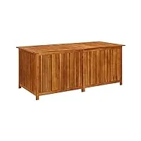 rantry meuble de rangement de jardin 175 x 80 x 75 cm en bois massif d'acacia, coffre d'extérieur, coffre de jardin