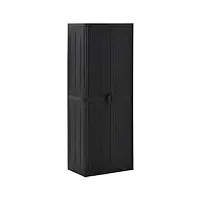 nice cabinets & armoires de rangement et casiers - armoire de rangement de jardin en rotin pp - noir - 65 x 45 x 172 cm