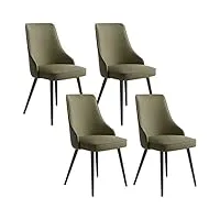 esentl ensemble de 4 chaises de salle à manger de cuisine moderne, chaises de cuisine en cuir, pieds réglables en fer avec dossier et siège rembourré (couleur : d)