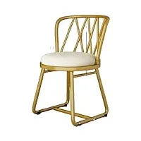 dpcdan chaise de salle à manger nordique moderne, chaise de cuisine à cadre métallique robuste, chaise de maquillage avec coussin en éponge haute densité, chaise latérale