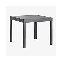 sklum table de jardin extensible rectangulaire en aluminium (90-180x90 cm) starmi gris graphite