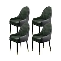 ensemble de 4 chaises de salle à manger modernes rembourrées en cuir microfibre avec pieds en métal et dossier ergonomique pour salon, salle à manger, chambre à coucher (couleur : e)