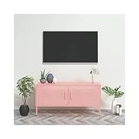 générique meuble tv rose 105x35x50 cm aciermeubles,meubles tv