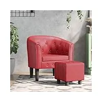 générique fauteuil cabriolet avec repose-pied rouge bordeaux similicuirmeubles,fauteuils et chaises,fauteuils