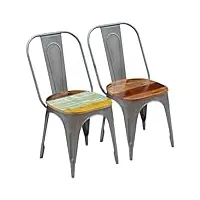 générique chaises à manger lot de 2 bois de récupération massifmeubles,fauteuils et chaises,chaises de cuisine