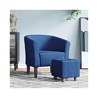 générique fauteuil cabriolet avec repose-pied bleu tissumeubles,fauteuils et chaises,fauteuils