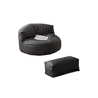 pekji canapé pouf en cuir avec remplissage, balcon de chambre à coucher, chaise longue paresseuse, salon, ensemble de pouf avec repose-pieds