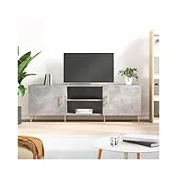 meuble tv, banc tv support de télévision table tv bas armoire basse meuble tv gris béton 150x30x50 cm bois d'ingénierie