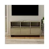 meuble tv, banc tv support de télévision table tv bas armoire basse meuble tv chêne sonoma 102x37,5x52,5 cm aggloméré
