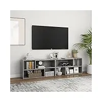 meuble tv, banc tv support de télévision table tv bas armoire basse meuble tv gris béton 149x30x52 cm aggloméré