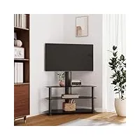 meuble tv, banc tv support de télévision table tv bas armoire basse meuble tv d'angle 3 niveaux pour 32-70 pouces noir
