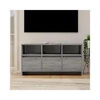 meuble tv, banc tv support de télévision table tv bas armoire basse meuble tv sonoma gris 102x37,5x52,5 cm aggloméré