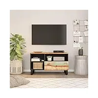 meuble tv, banc tv support de télévision table tv bas armoire basse meuble tv 80x33x46 cm bois de récupération et d'ingénierie
