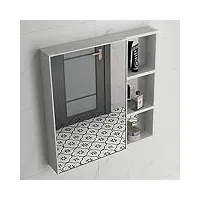 armoire de salle de bain avec miroir, étagères de rangement murales en aluminium, étagère de rangement rectangulaire pour miroir de courtoisie pour salle de bain, organisateur de r