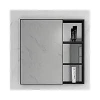 armoire de salle de bain avec miroir, étagères de rangement murales en aluminium, étagère de rangement rectangulaire pour miroir de courtoisie pour salle de bain, organisateur de r