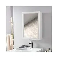 armoire à miroir de salle de bain en aluminium, armoire murale polyvalente à porte unique, idéale pour la salle de bain, le salon, blanc 2 couches, 19,7 x 27,5