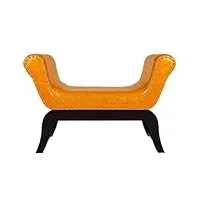 pegane banc d'assise, banquette en simili-cuir coloris orange - longueur 90 x profondeur 40 x hauteur 65 cm