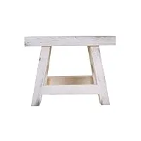 pegane banc d'assise, banquette en bois laqué coloris blanc - longueur 31 x profondeur 14 x hauteur 21 cm