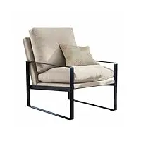 loberon fauteuil ayodele, fer, velours polyester, mousse, h x l x p : env. 79/68/76 cm, taupe/noir