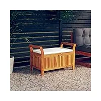 générique larryhot banc de rangement de jardin avec coussin 91 cm bois d'acacia mobilier de jardin,sièges de jardin,bancs de jardin,brun