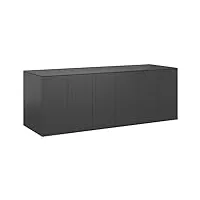 générique larryhot boîte à coussins de jardin résine tressée 291x100,5x104 cm noir mobilier de jardin,coffres de jardin,noir