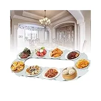 table de salle à manger réglable et pivotante manuellement à 360°, plateau tournant pour fête, table de salle à manger pour service de nourriture, train de nourriture rotatif pour fête et restaurati