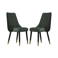 syszsyhd ensemble de 2 chaises de salle à manger de cuisine, en cuir microfibre, chaises de comptoir de salon de cuisine avec dossier, coussin doux et pieds en bois robustes (couleur : e) (i)