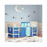 aijuukjp nice beds & accessories lits et cadres de lit pour enfants en pin massif bleu 80 x 200 cm