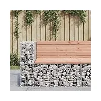 rantry banc de jardin en gabion - banc de parc - panier en pierre - panier métallique - banc de repos en gabion - 92 x 71 x 65,5 cm - bois massif de douglas