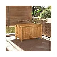 rantry coffre de jardin en bois avec couvercle et beaucoup d'espace de rangement - 90 x 52 x 55 cm - bambou