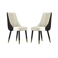 syszsyhd ensemble de 2 chaises de salle à manger de cuisine, en cuir microfibre, chaises de comptoir de salon de cuisine avec dossier, coussin doux et pieds en bois robustes (couleur : e) (m)