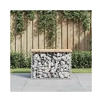 rantry banc gabion - banc de parc - panier en pierre - panier métallique - banc de jardin - banc de gabion - banc de jardin en gabion - 63 x 31,5 x 42 cm - en pin massif