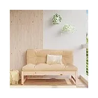 rantry canapé central, 120 x 80 cm, en bois de pin massif, modulable, canapé de salon, meuble de jardin, canapé simple, fauteuil de jardin, terrasse