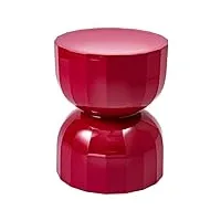 baroni home tabouret sablier en acrylique moderne, repose-pieds rond hexagonal, design en polycarbonate pour salon, chambre à coucher, cuisine, 36 x 36 x 45 cm, rouge