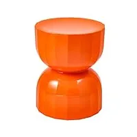 baroni home tabouret sablier en acrylique moderne, repose-pieds rond hexagonal, design en polycarbonate pour salon, chambre à coucher, cuisine, 36 x 36 x 45 cm, orange
