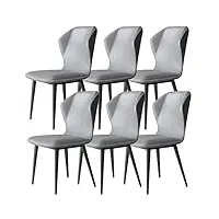 wluos chaises salle manger ensemble 6 chaise canapé balcon chambre coucher cuisine cuir d'unité centrale chaise maquillage coiffeuse pieds chaise acier carbone (color : light grey)