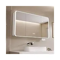 armoire murale salle de bain rangement avec miroir lumiere,aluminium armoire pharmacie murale anti-buée intelligent,armoire pharmacie murale miroir gradation continue,pour cosmétique maquillage ( colo