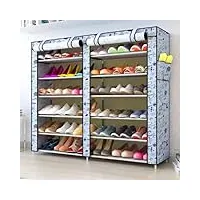 magill armoire à chaussures simple à double rangée, étagère à chaussures en tissu oxford, étagère à chaussures de rangement épaissie de grande capacité, adaptée à l'entrée du couloir (a)