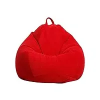 ugefkmq pouf géant grand extérieur pouf d'intérieur en tissu velours côtelé doux, coussin de sol lavable, repose-siège, tabouret, fauteuil de relaxation (sans remplissage),rouge,90 cm * 110 cm