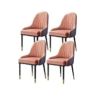 xmdeur ensemble de 4 chaises de cuisine modernes en cuir pu, chaises de cuisine, salon, salle à manger, chaise de loisirs médiévale, chaise d'appoint avec pieds en métal (couleur : nouilles de riz)