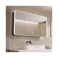 armoire murale salle de bain rangement avec miroir lumiere,aluminium armoire pharmacie murale anti-buée intelligent,armoire pharmacie murale miroir gradation continue,pour cosmétique maquillage ( colo