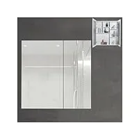 armoire murale salle de bain miroir armoire de toilette en alliage d'aluminium armoire de rangement avec miroir armoire de toilette grande capacité armoire de toilette design Épaissie (colo